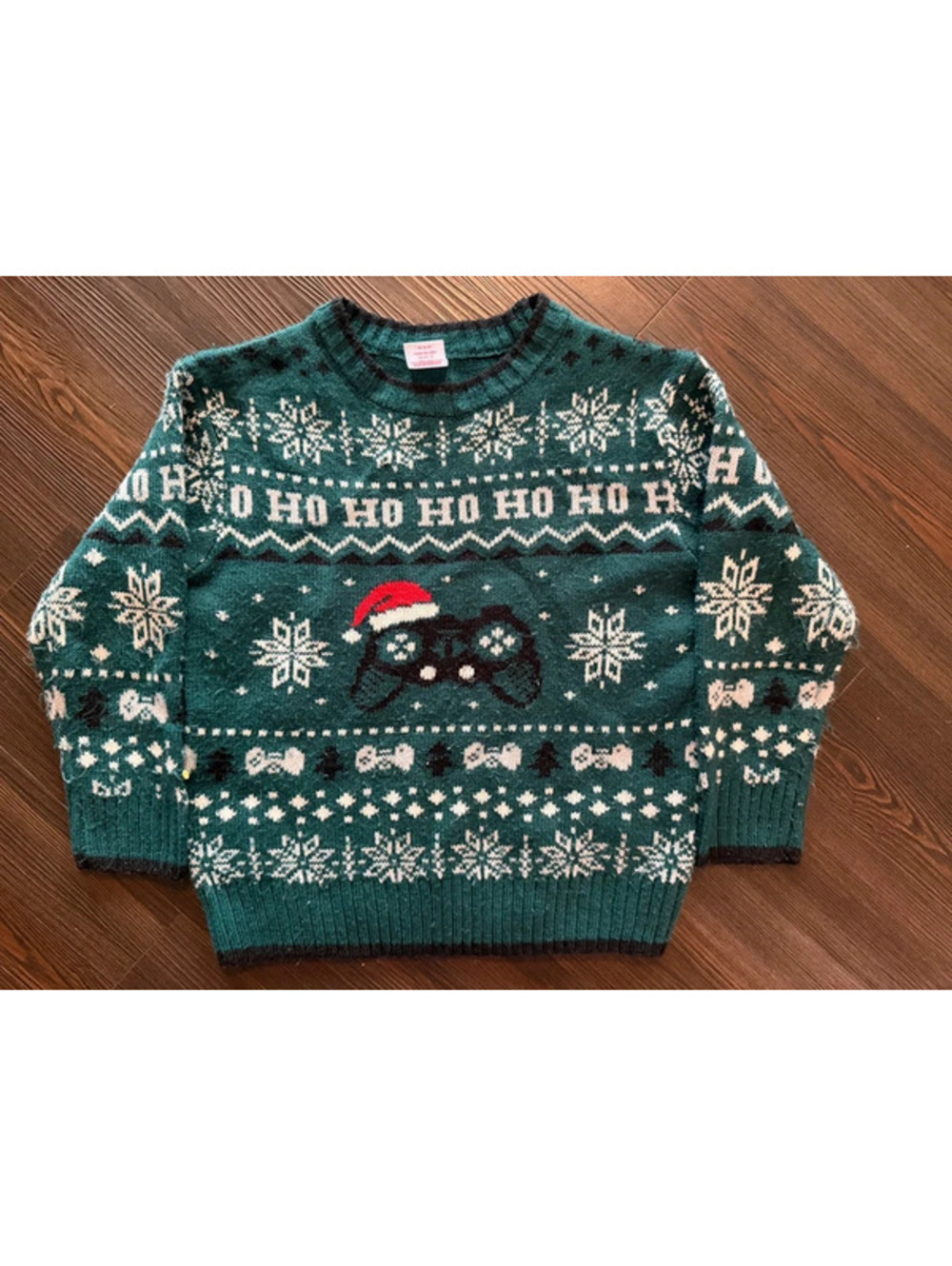 Kids holiday time video games Xbox ho ho ho ugly Christmas sweater xs